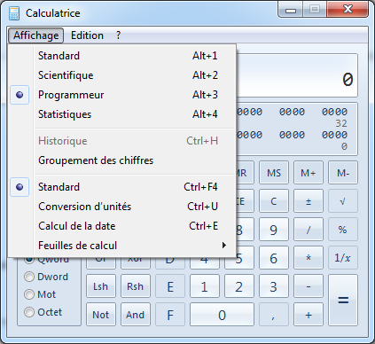 calculatrice Windows 