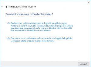 comment mettre a jour les pilote bluetooth windows 10