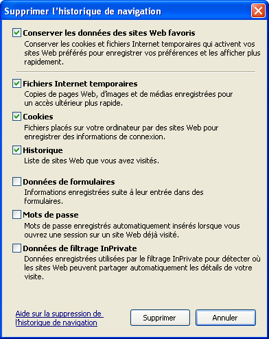 historique Internet Explorer