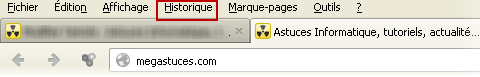 Le menu de firefox