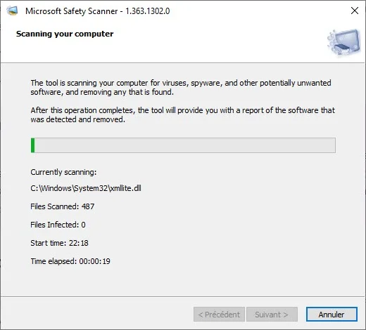 Scanner de sécurité Microsoft