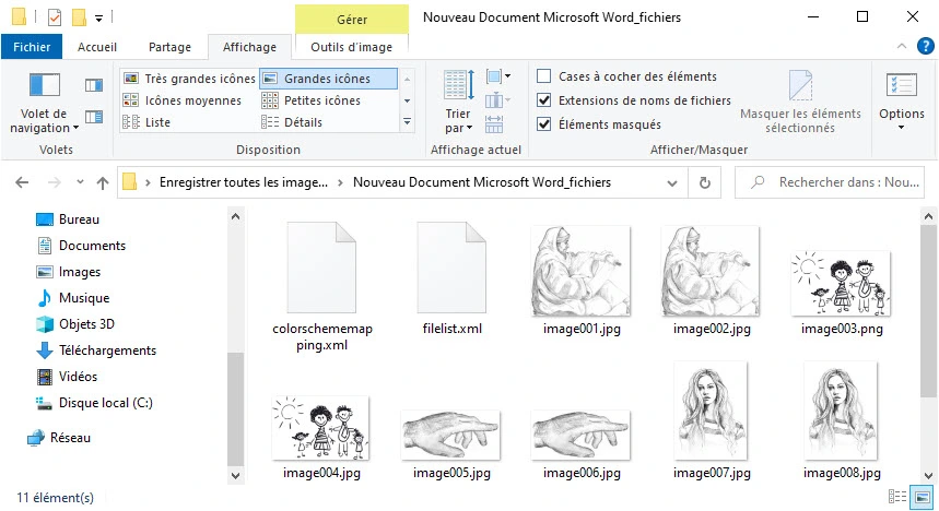 enregistrer toutes les images d'un document MS Word
