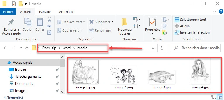 enregistrer toutes les images d'un fichier DOCX