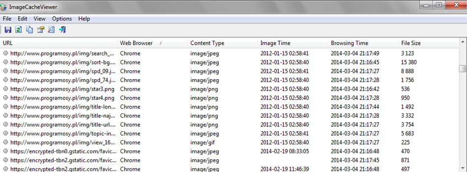 visualiser les images mises en cache dans vos navigateurs avec ImageCacheViewer