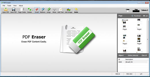 pdf eraser: Supprimer images, texte fichier PDF