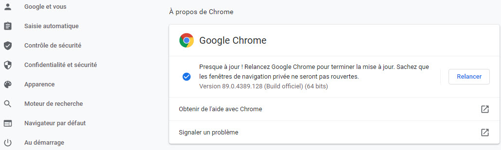 version google chrome