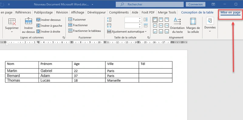 Aligner du texte dans un tableau