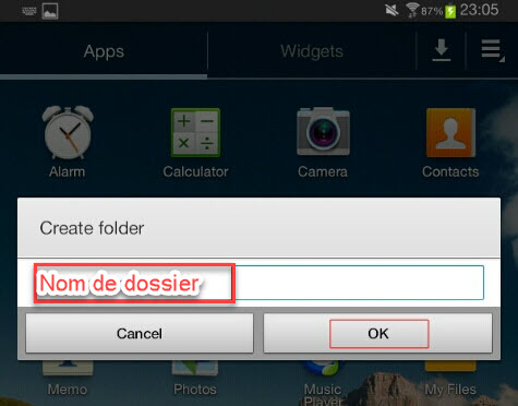 nom dossier android