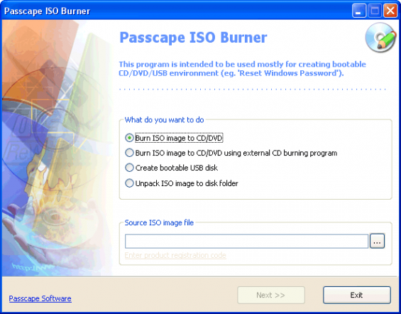 Passcape ISO Burner: graver image iso