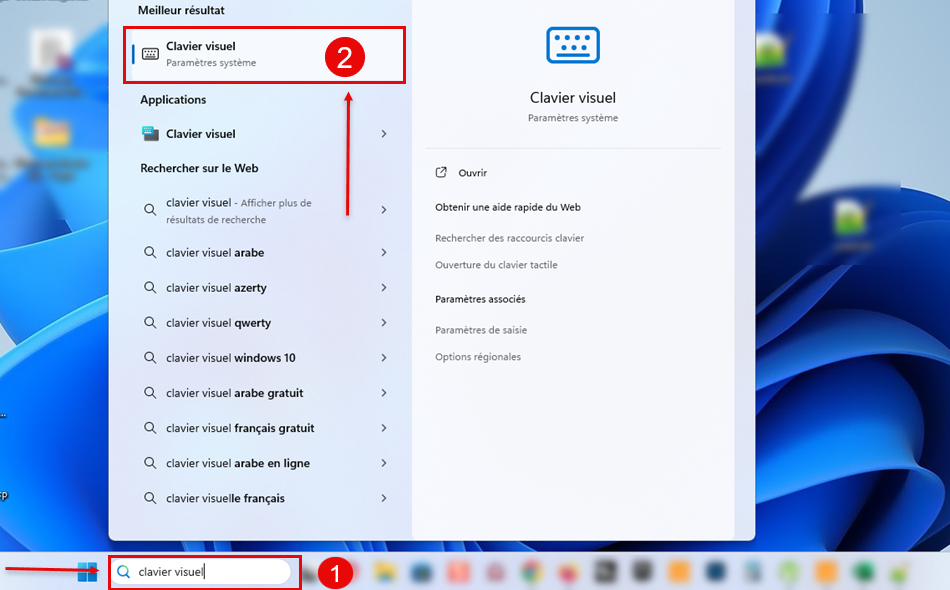 clavier visuel de Windows