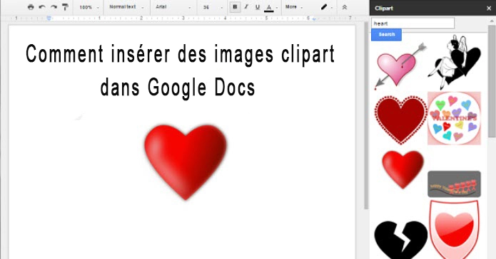 insérer des images clipart dans Google Docs