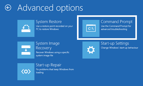 Invite de commandes dans Windows 10