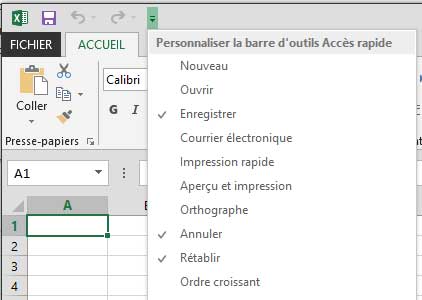 personnaliser la barre d'accès rapide - barre accès rapide windows 10