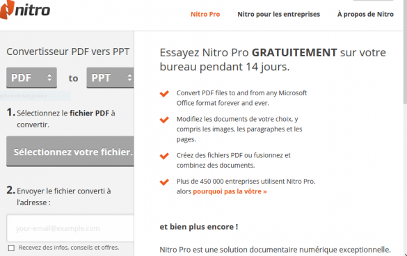 Convertisseur Nitro PDF en PPT
