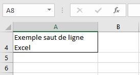 insérer un saut de ligne dans Excel