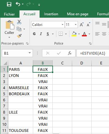 Tester Si Une Cellule Est Vide Dans Excel