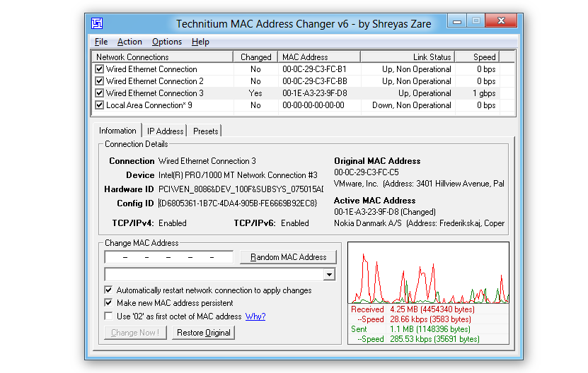 Technitium MAC Address Changer