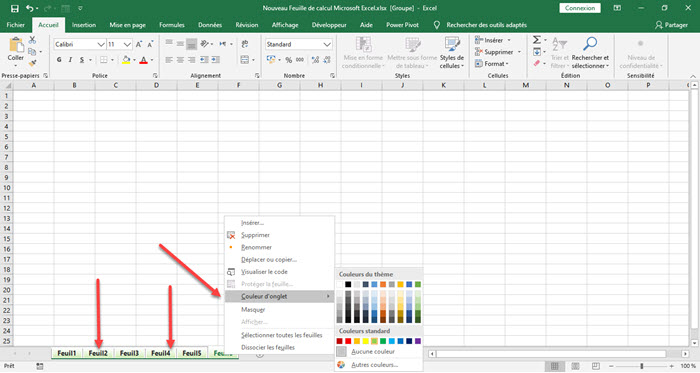 Cómo colorear varias pestañas de la hoja de trabajo a la vez en Excel