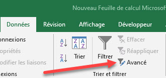 filtres avancés excel