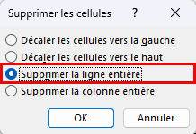 Supprimer la ligne entière Microsoft Word