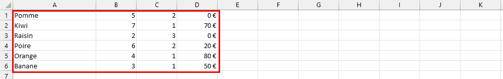 Convertir un texte en colonne dans Excel