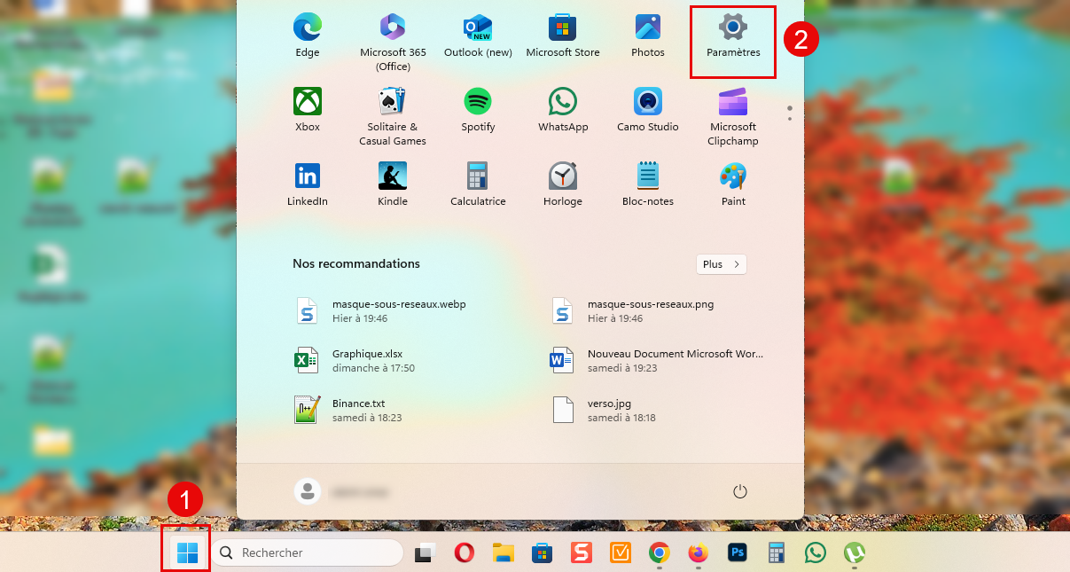 Paramètres Windows 11