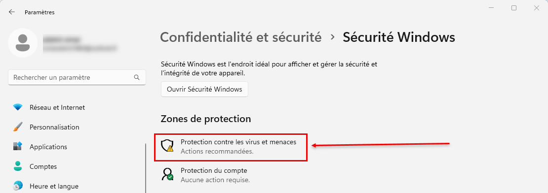 Protection contre les virus et menaces