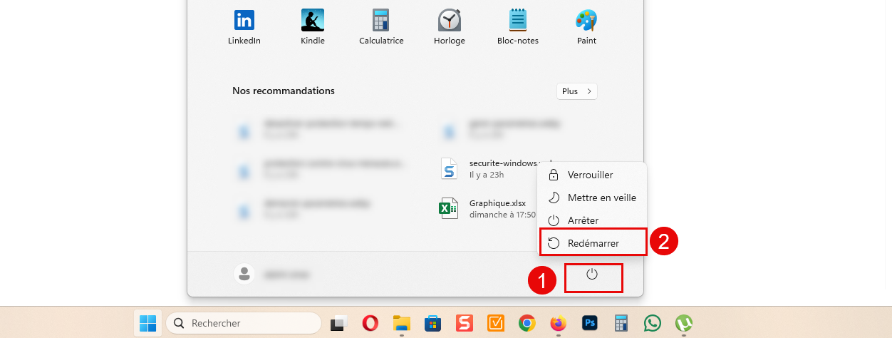 redémarrez l’ordinateur Windows 11